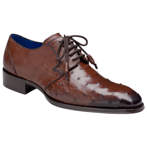 Mezlan "Albani" Tabac All-Over Genuine Ostrich Shoes